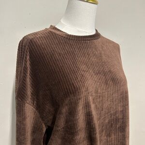 Streetwear Society Chocolate Ribbed Knit Top